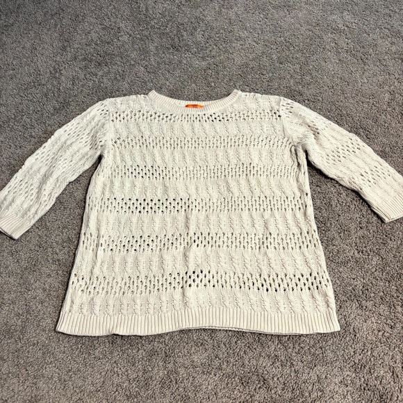 Joe Fresh Sweaters - Joe Fresh Womens XL Cream Knit Sweater 100% Cotton Open Knit Lightweight